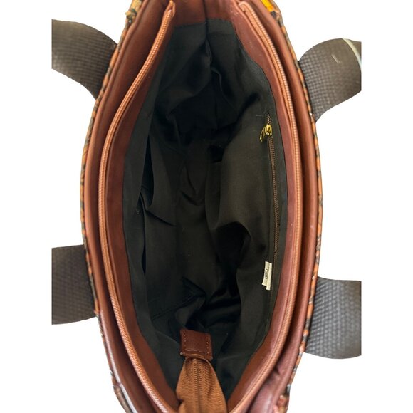 Tooled brown floral tapestry embroidery western vegan leather with coin purse sa - Picture 6 of 12